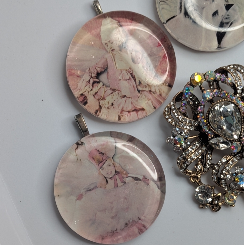 Vintage Modern Jewelry‎ Crystal Pearl Necklace Earrings Pendants Brooches Lot - Picture 9 of 16
